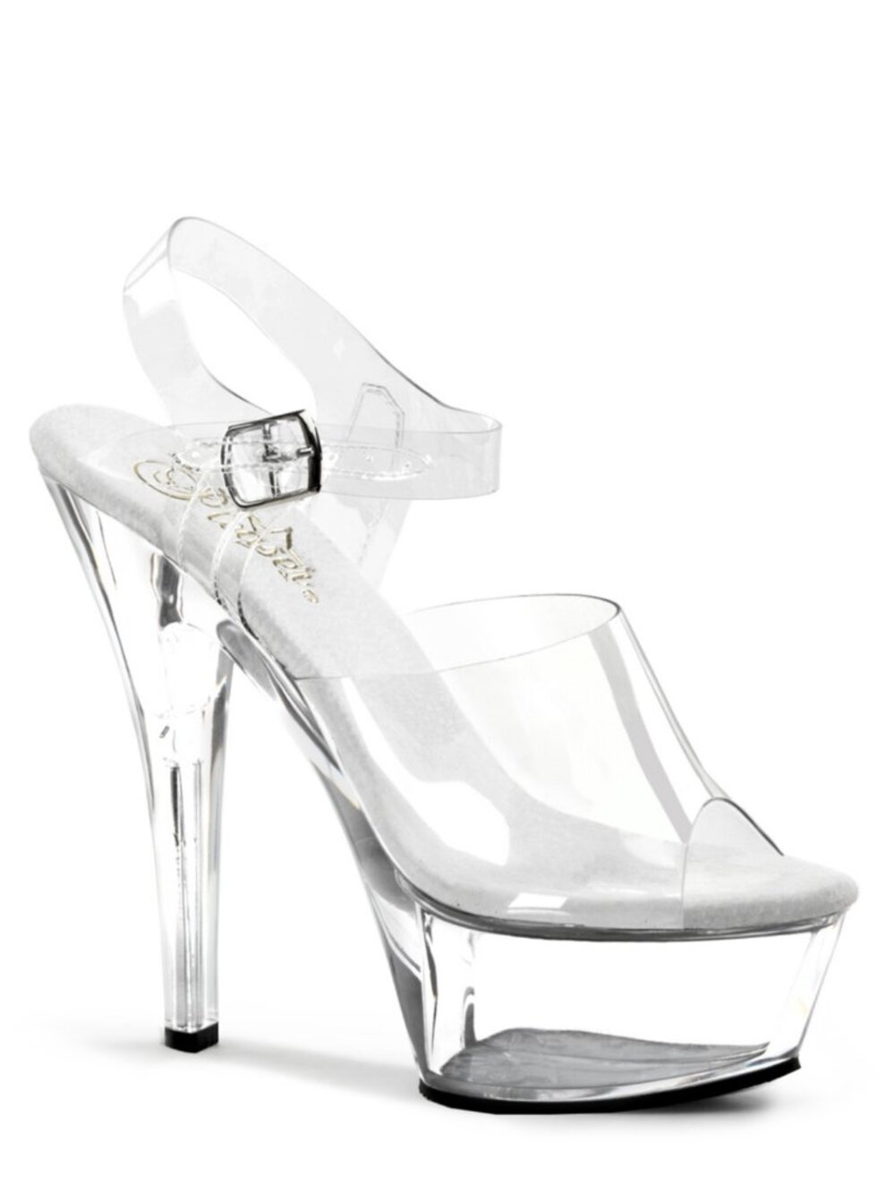 Pleaser Kiss 208 6" Spike Heel, 1 3/4" Platform Ankle Strap Sandal